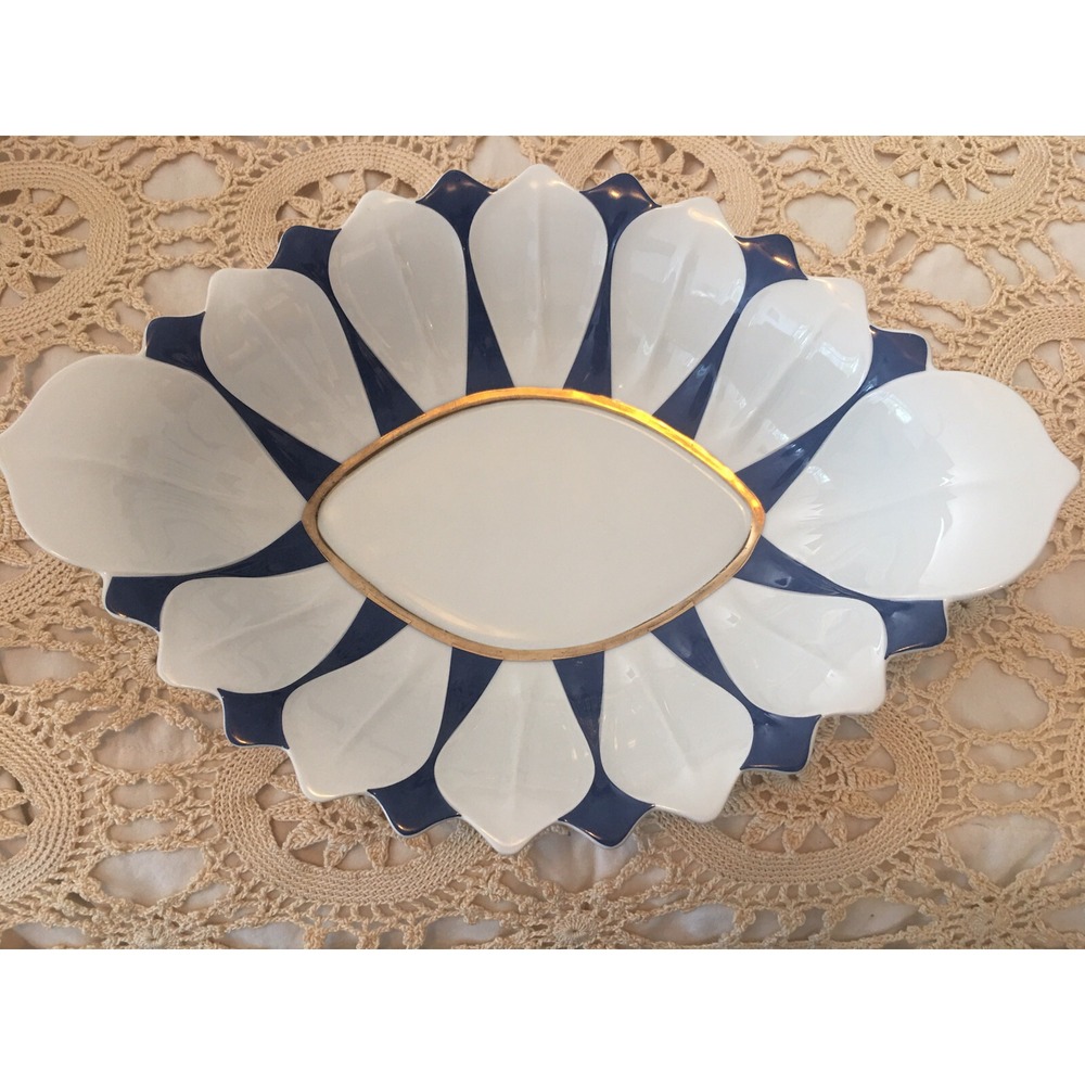 Vintage Porcelain Oval Capeans Spain art deco bowl dish Stunning Rare